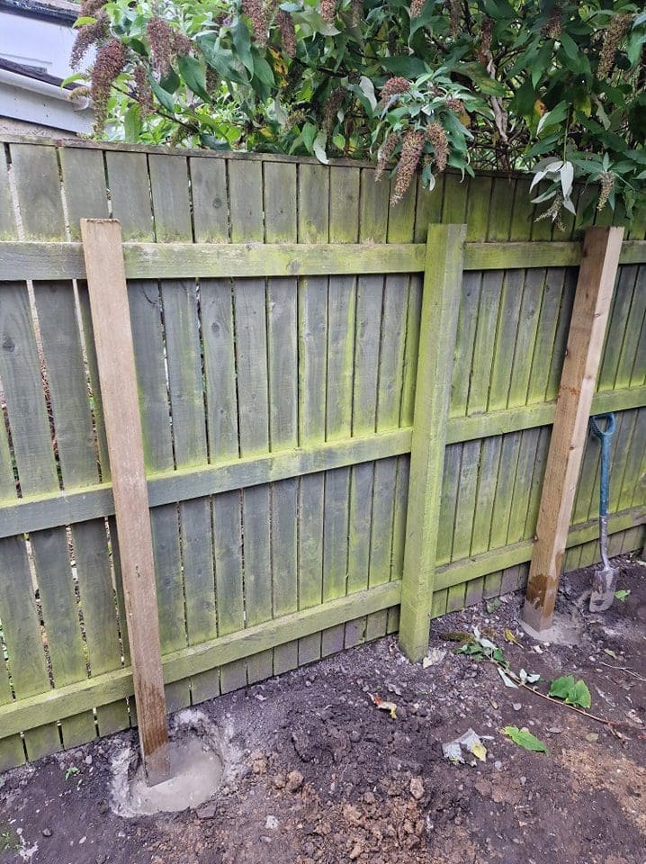 Replace rotten fence posts