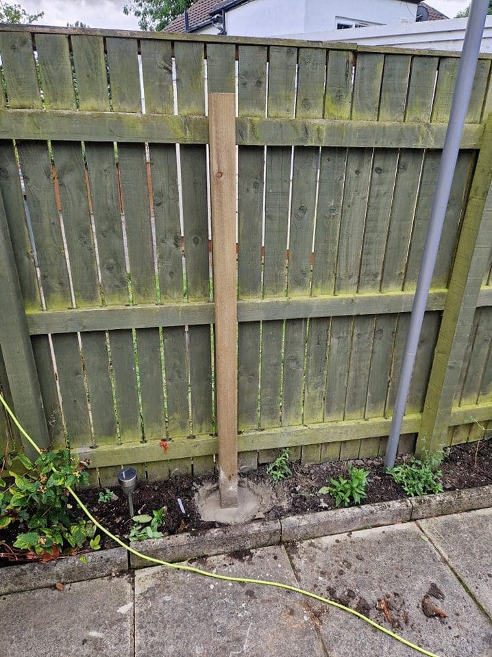Replace rotten fence posts
